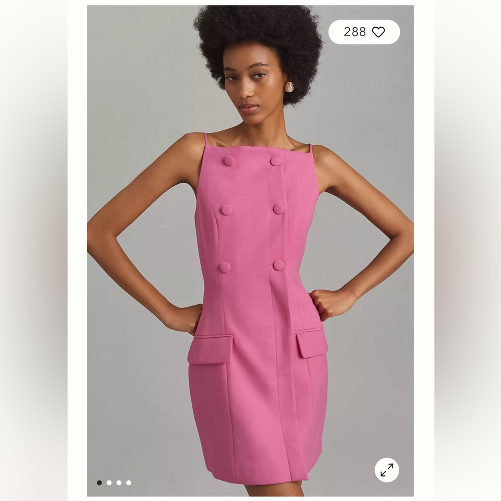 Anthropologie | Maeve Sleeveless Square-Neck Button-Front Mini Dress